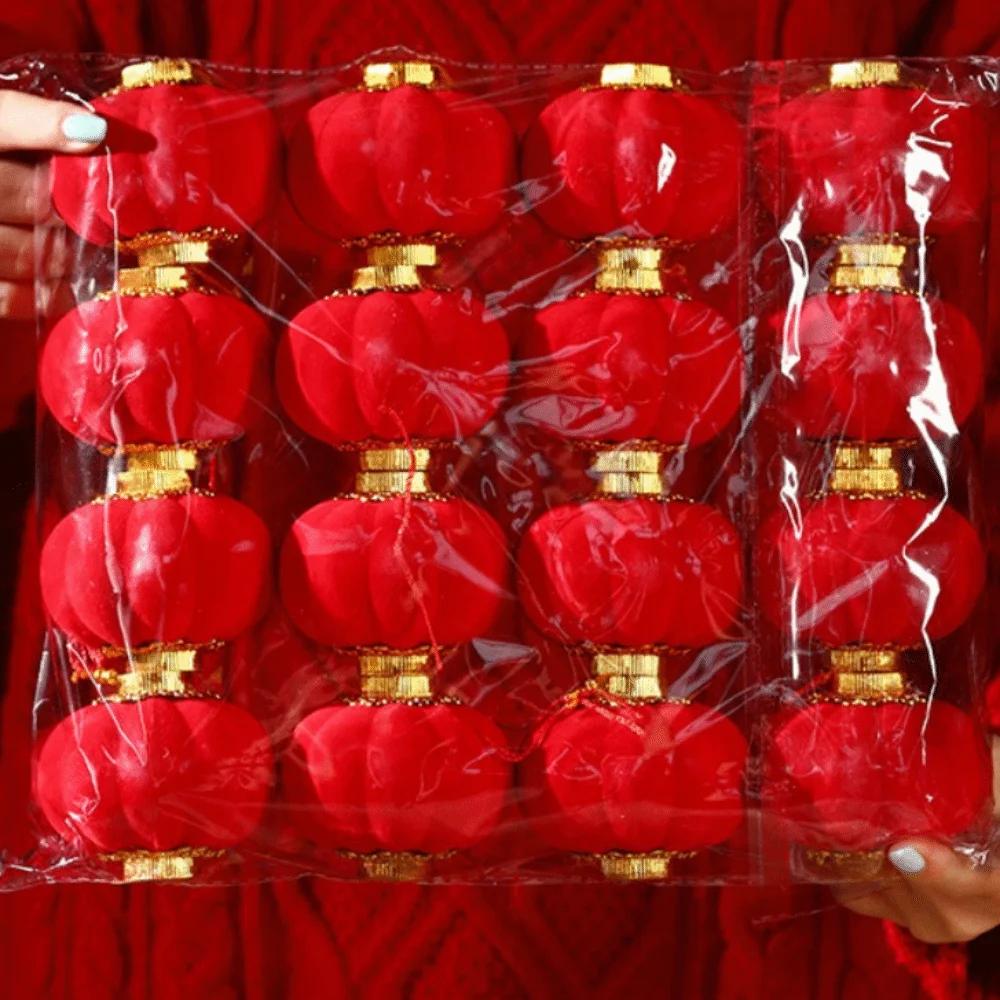 Waterproof Lantern Red Color Small Size Chinese Red Lantern Pendant Style Material Bonsai Pendant Decoration Spring Festival