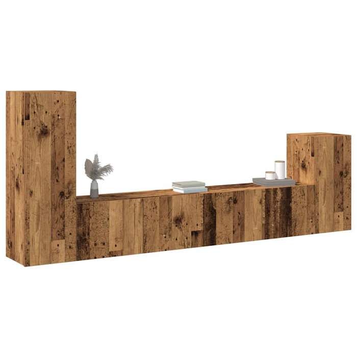 VidaXL Wall-Mounted TV Unit Set 4 Pcs Old Wood Engineered Wood, TV Stand, Media Unit, TV Console, Furniture 3329215