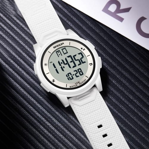 Timever Men's Digital Wristwatch, Thin, Lightweight, Comfortable, Waterproof, LED Watch, Alarm, Sports Watch with Stopwatch Function, Easy to Read, In