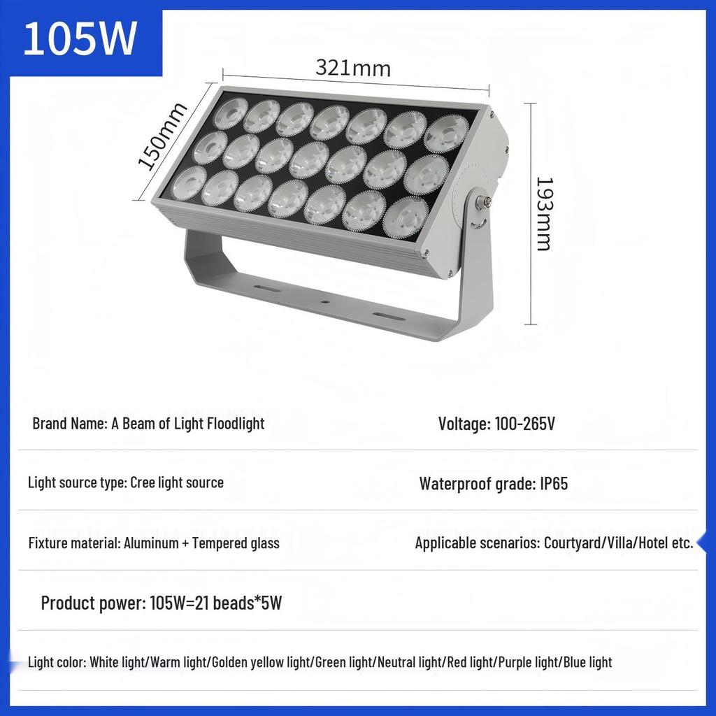 LED Floodlight Outdoor Waterproof Spotlight for Wall, Pillar, or Tree