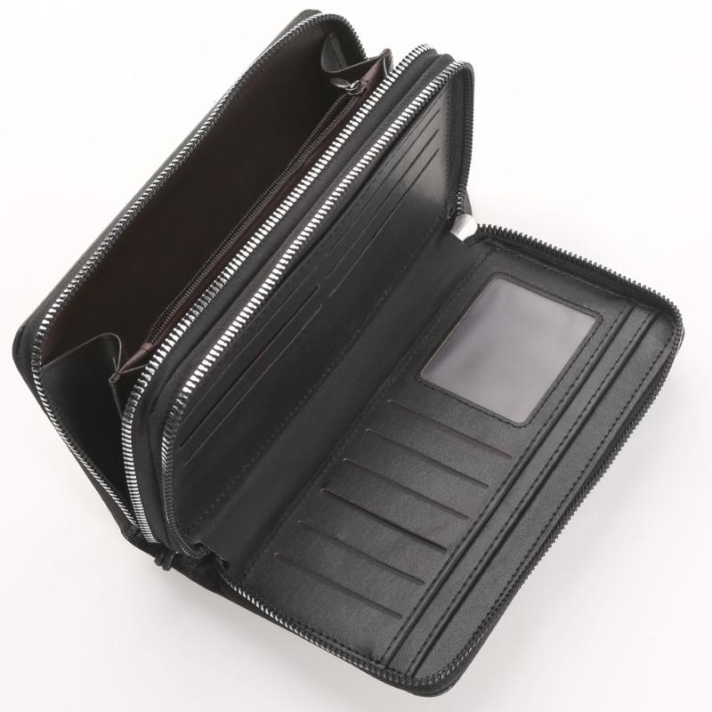 Men's clutch bag New business zipper handbag Large capacity fashion clutch bag Long wallet Mobile phone bag Simple