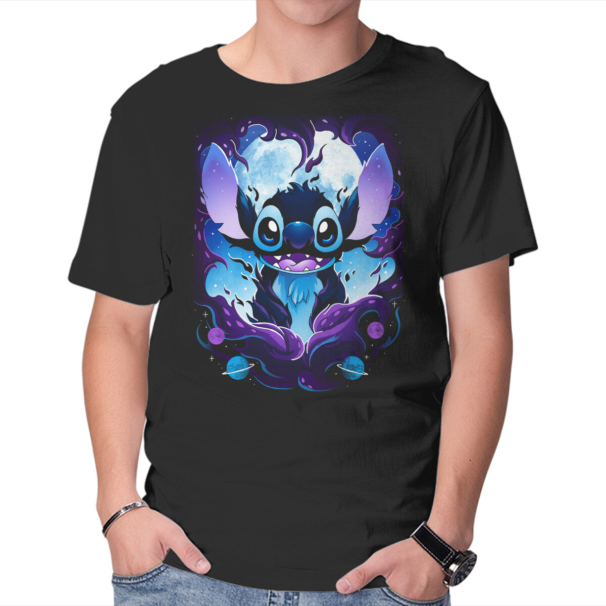 Unisex Crew Neck T-Shirt Darkness Experiment Graphic Short Sleeve Casual Tee L