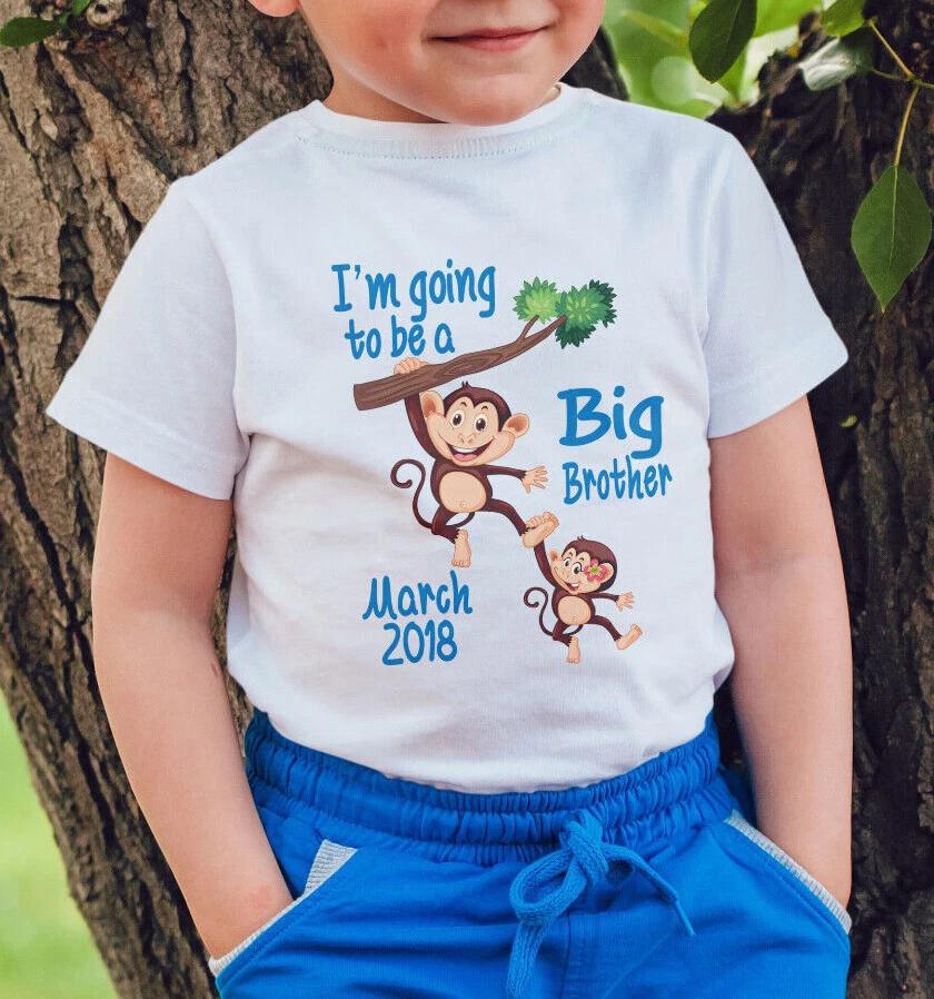 Big brother monkeys Personalised Baby Vest or tshirt Pregnancy announcement 130