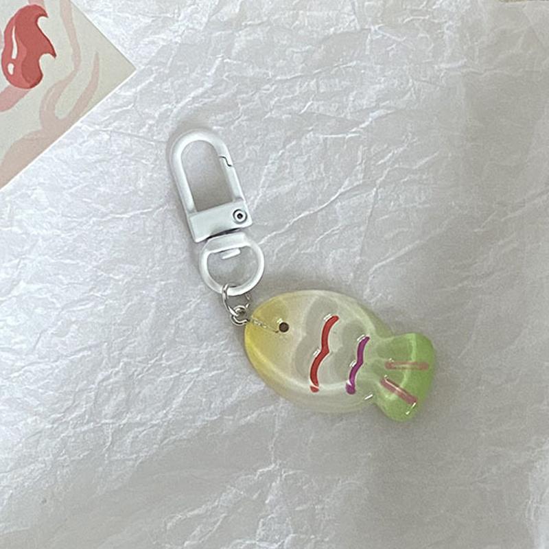 Ice Transparent Colorful Fish Keychain Gift Kawaii Lanyard Trinket