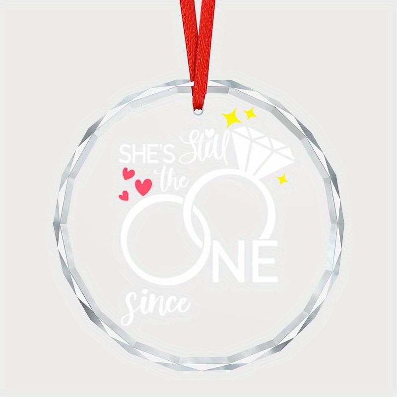 

1pc/2pcs Wedding Couple Lover Ring Heart Round Red Rope Transparent Glass Ornament Hanging Pendant,Hanging Window Wall Decoration,Wedding Ornament 1pc
