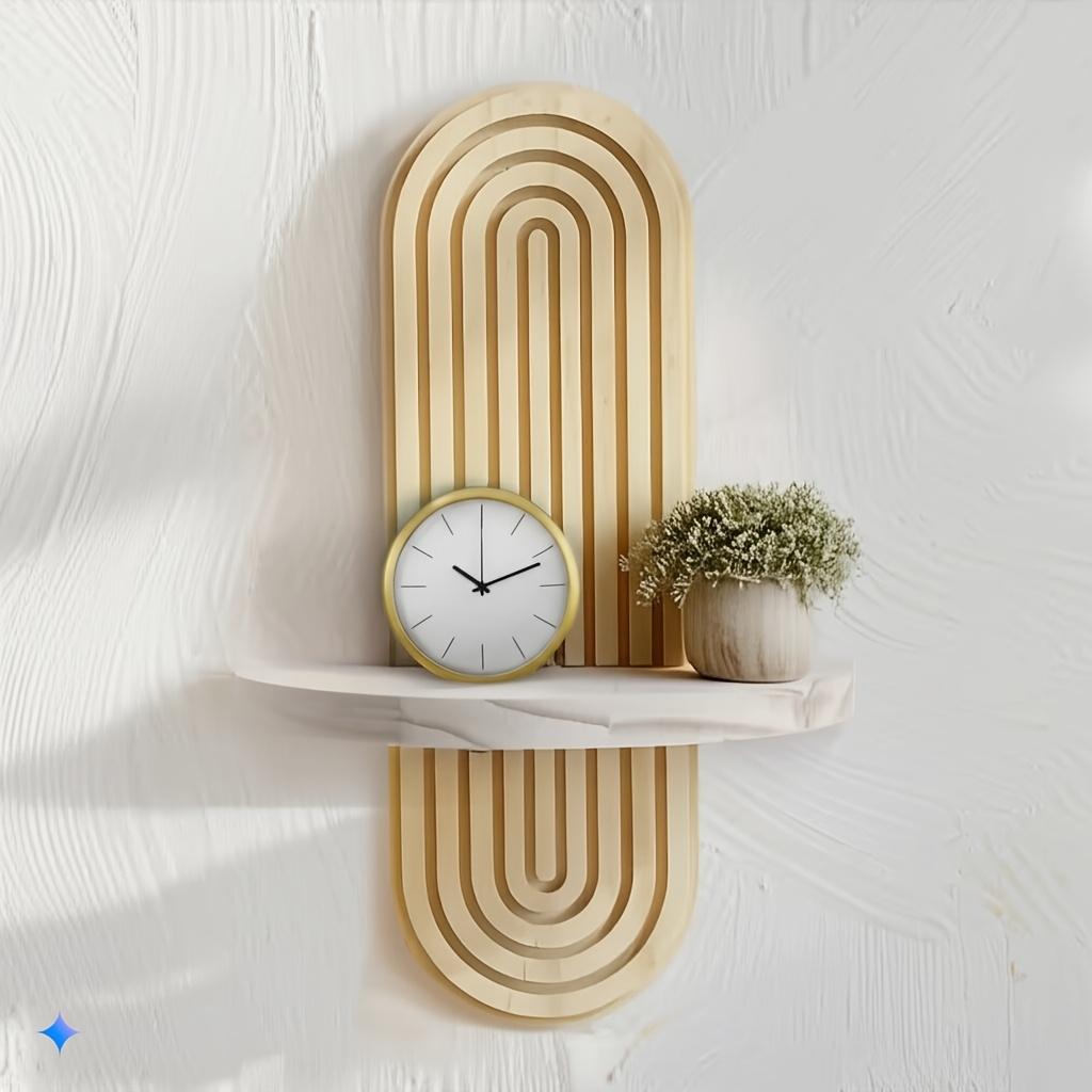 Wall Mounted Storage Rack Wood Color Wall Mounted Candle Storage Rack Suspended Bathroom Storage Rack Living Room Decoration