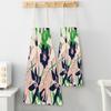 Women Flowers Print Linen Kitchen Apron Household Cleaning Apron Adult Children Cooking Baking Accessories Sleeveless Apron
