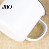 Kitchen Cup 120/240/350/500ML Vintage Enamel Mug with Handle Heat-resistant Large Capacity Tea Milk Water Coffee Drinking Retro Decoration 1960s Style