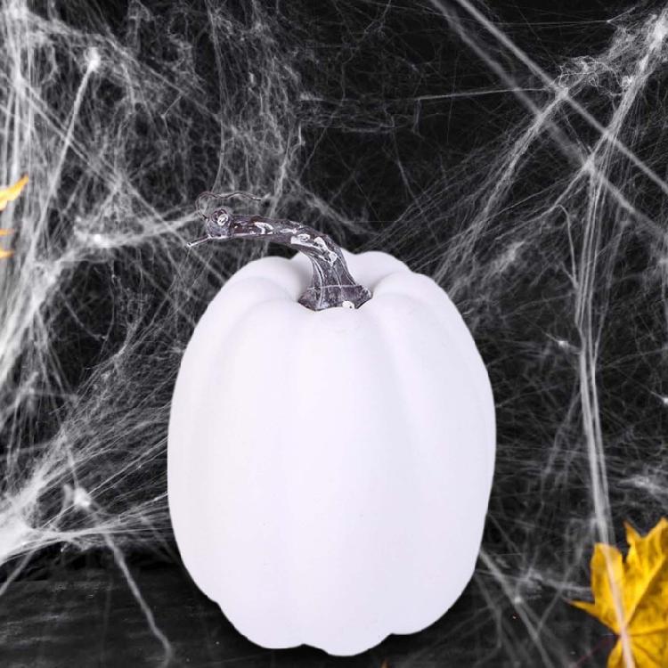 Realistic White Pumpkin for Thanksgiving Decoration, Basket Display, Artificial Pumpkins Fake Pumpkins