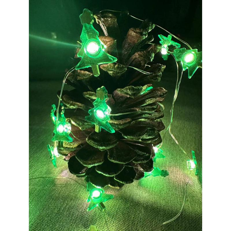 Luci di Natale a LED con Babbo Natale, Pupazzo di Neve, Renna e Campane nel Design Cappello Nero