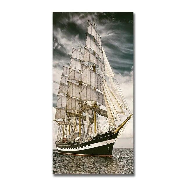 

Большой парусник, художественное произведение, постер, картины на холсте, принты, эстетический морской пейзаж, настенные панно для гостиной, украшения офиса, без рамки 20*40cm