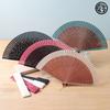 Stylish Business Fan Set with Fan Case and Handkerchief Rose [Osaka Choseido] Women's - (Navy)