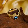 Lucky Blue Evil Eye Open Rings for Women Light Luxury Shiny Cubic Zirconia Copper Rings Trendy Wedding Aesthetic Jewelry Gifts