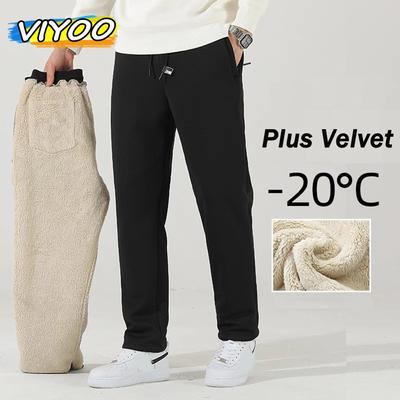 Men's Oversized Plus Size Cotton Velvet 5XL Fleece Thick Pants Winter Clothes Pants Sweatpants Jogger Track Pants Trousers