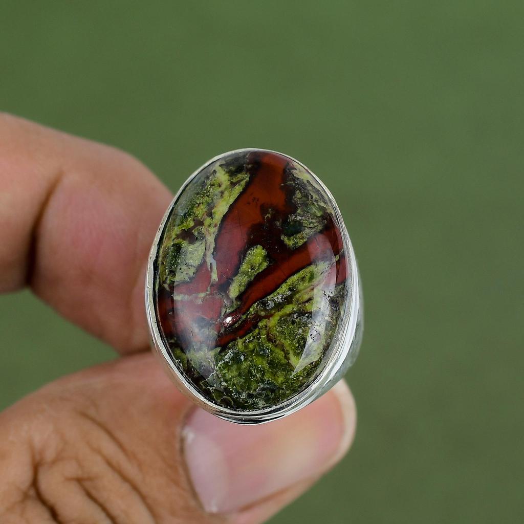 Dragon Bloodstone Ring 925 Sterling Silver Ring Handmade Gemstone Rings Dragon Bloodstone Jewelry Anniversary Gifts Available In Ring Size