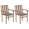 Day and Night - Day and Night Garden Chairs 2 Units with Gray Teak Wood Cushions