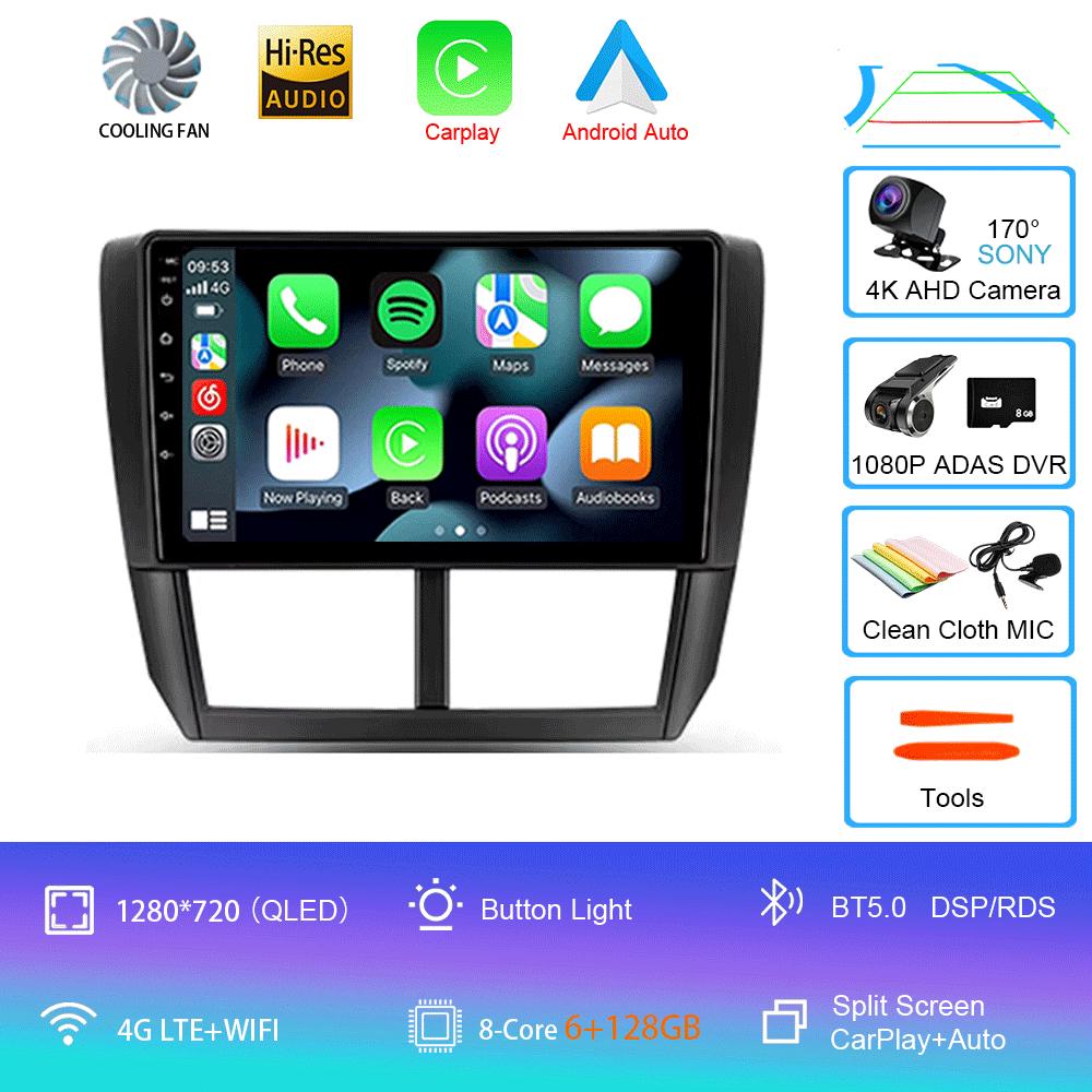 Car Radio Android 14 Multimedia Player For Subaru Forester 3 SH WRX 2007-2013 For Subaru Impreza GH GE 2Din 2 Din Head Unit DSP