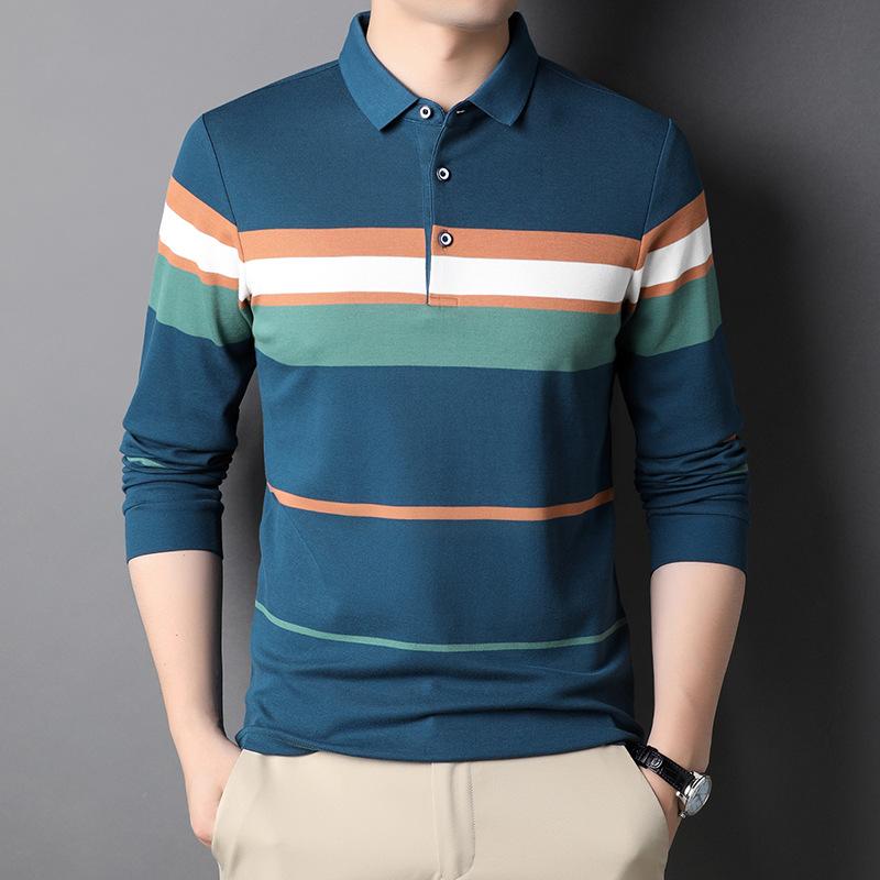 

Футболка с длинными рукавами, мужская модная новая повседневная верхняя одежда с воротником-поло, весенняя мода, индивидуальная рубашка-поло для молодых и средних лет 3XL