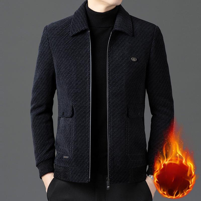 

Костюм для папы среднего возраста Плюс бархатная утолщенная шенилловая куртка Куртка Мужской осенне-зимний новый темпераментный лацкан Топ 195