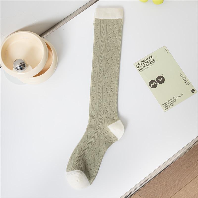 

Весенние и летние носки до колена и икры в тон, детские ретро-носки Mori Trendy, японские универсальные носки Jk College average size зелёный