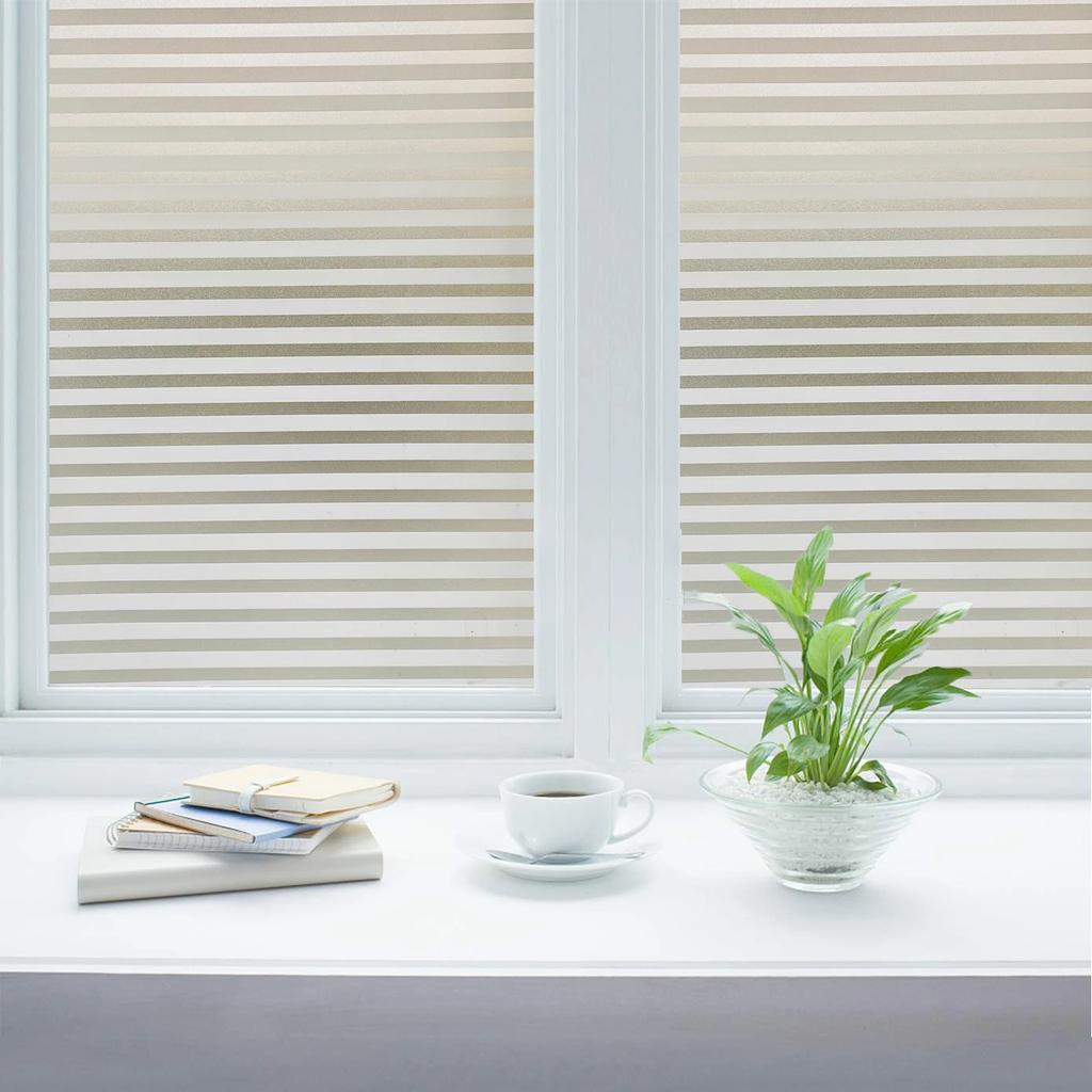 3D Shutters Matte Window Film Vinyl Glass Self Adhesive Film Frosted Tint Opaque Privacy Glass Sticker for Home Window Decals