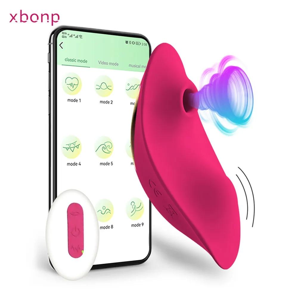 APP Bluetooth Sucking Vibrator Female Wearable Clit Sucker Clitoris Stimulator 2 In 1 Adult Goods Sex Toy for Women 's Panties