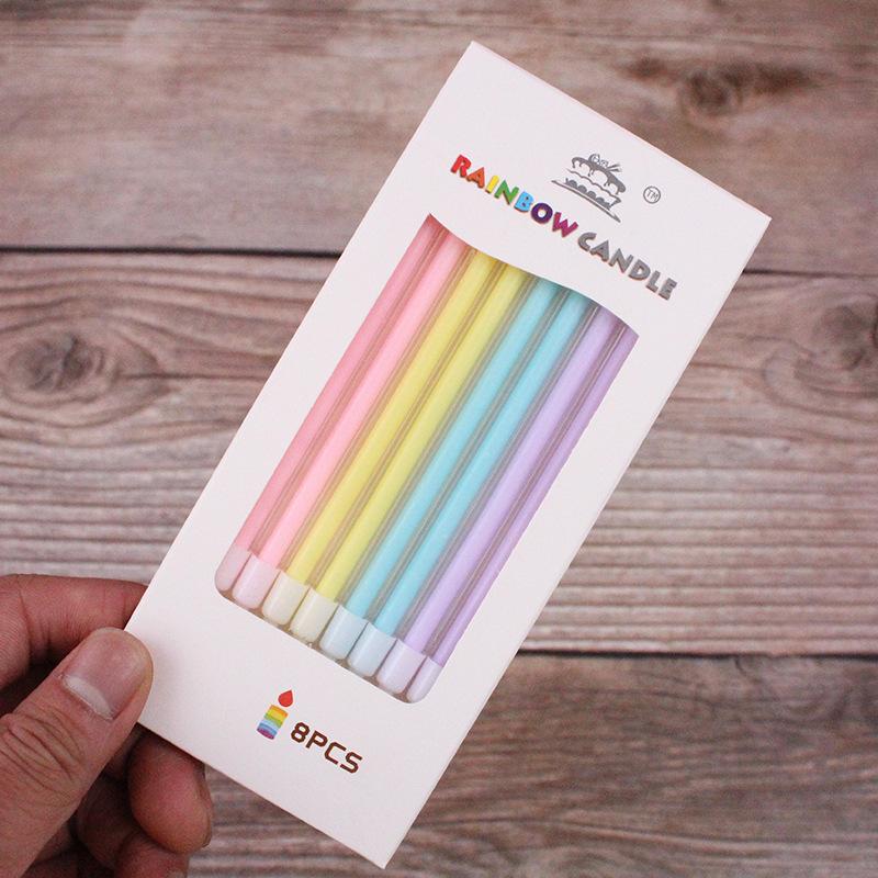 

Birthday Candles Rainbow Wax Gradient Color Candle Birthday Cake Candle Pencil Candle Cake Candle 60