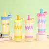 650ml Stainless Steel Insulated Cup with Straw Leak-Proof Portable Vacuum Flask Coffee Mug Double-Wall for Office with Handle