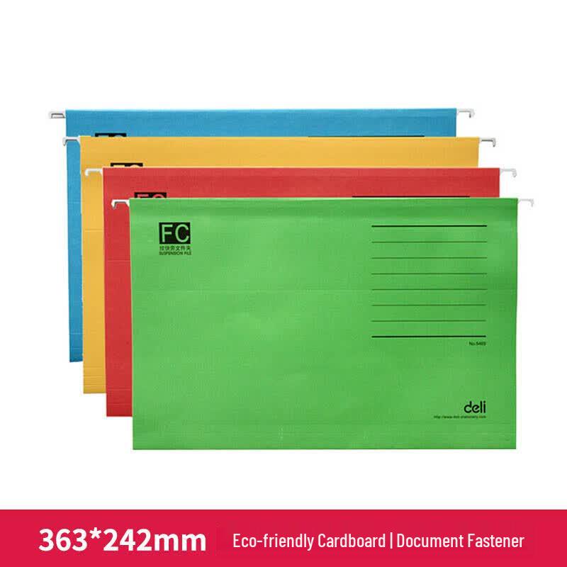 Deli 5469 FC Color Hanging File Folders, 3-inch, 25 Pack