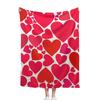 Extra Large 152.4X203.2 Cm Plush Flannel Blanket - Heavyweight 300Gsm All-Season Soft Bedspread/Throw - Pink And Red Heart Pattern In Glossy End - Val