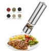 Stainless Steel Electric Salt and Pepper Mill Set Automatic Herb Spice Grinder Adjustable Coarseness Gifts Kitchen Gadget
