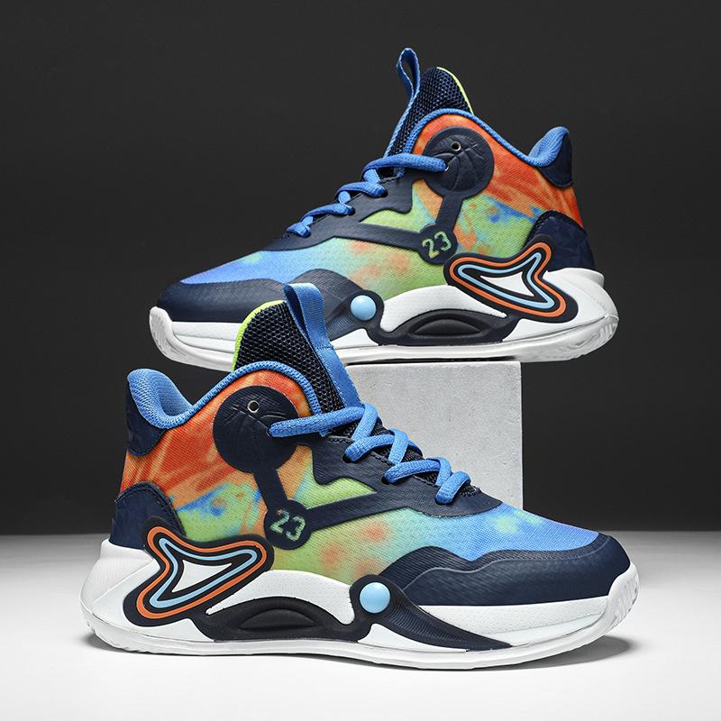 Frühling und Sommer Neue Mesh Atmungsaktive Rutschfeste Jungen Verschleiß-beständig Bequeme Weich-sohle Basketball Schuhe Reibung
