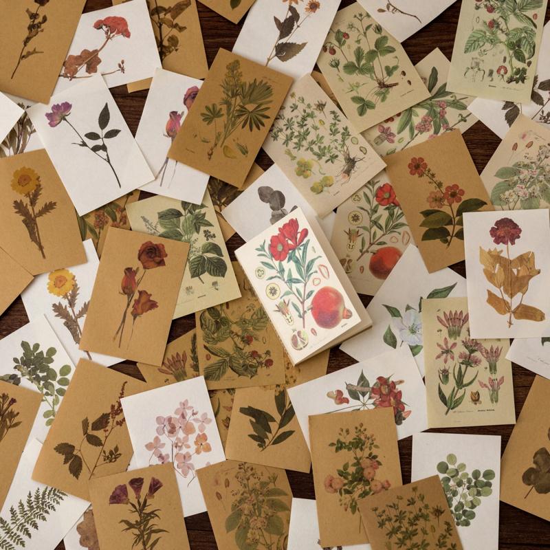 80pcs Scrapbooking Material Paper Rose Plant Fairy Tale Story Labels Decorative Collage Diary Album Craft Supplies