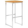 Bar Stool Set 4 Pcs Solid Acacia Wood and Stainless Steel