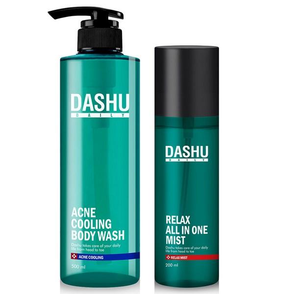 

Dashu Daily Acne Cooling Back Acne Body Wash 500 мл + универсальный спрей для тела Daily Relax 200 мл, 1 комплект