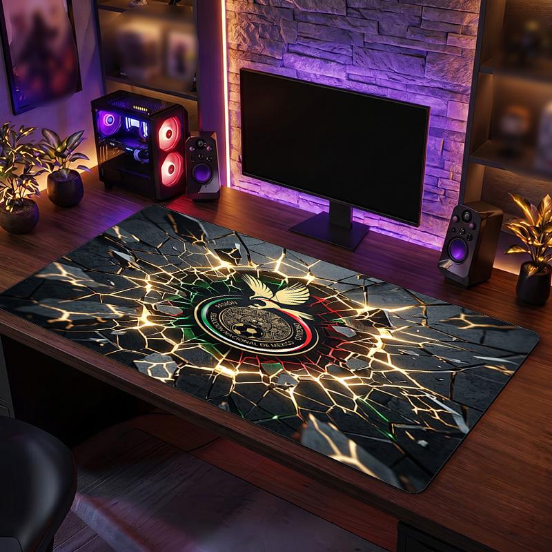 Mexico footbal Crest Mouse Pad, Extended Non Slip Rubber Desk Mat for Gaming Office Laptop Fan Gift