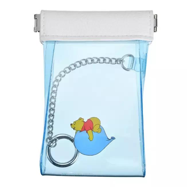 

DISNEY Winnie the Pooh Clear Pouch Spring Loaded with Carabiner Japan NEW