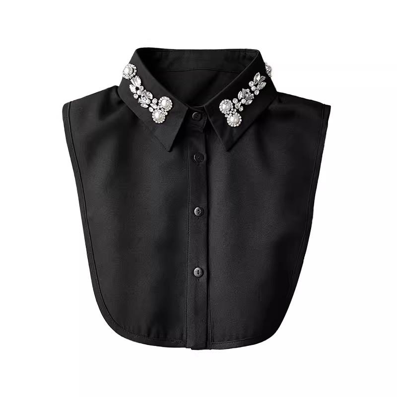 Fashion White Detachable Fake Collar Women's Lace Chiffon Lapel Half Shirt Tie False Collar Woman Fashion Accessory for Women