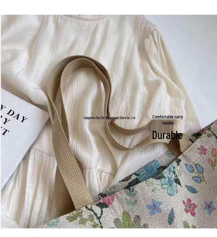 Canvas Tote Handbag - Small Summer Shoulder Bag for Women