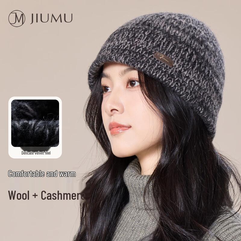 

JIUMU Женская шерстяная вязаная зимняя шляпа-ведро One Size