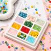 50pcs/Lots Colored Glass Seed Bead Abacus Shape Spacer Loose Beads for DIY Jewelry Making Bracelet Necklace Charms Accessories