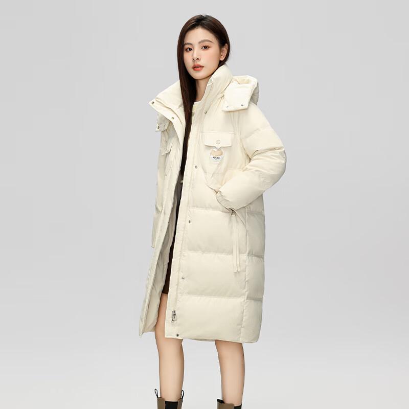 Women's Snow Flying 2025 Detachable Hood Long Down Jacket