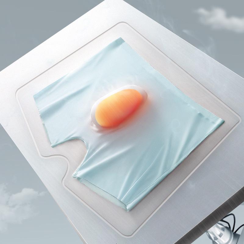 Men's 3D Molded Ice Silk Seamless Boxer Briefs - Lightweight Extended Sport Trunks