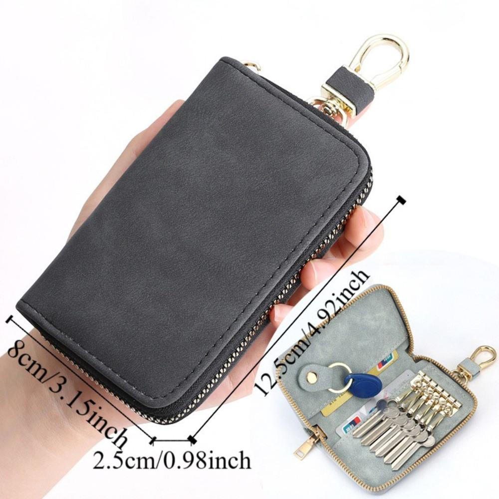 Universal Zipper Closure Keychain Pouch Key Ring Durable Housekeepers Key Holder Portable Waterproof Car Key Organizer Men Women