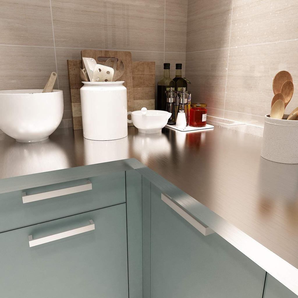 Thickened self-adhesive kitchen oil proof sticker, high temperature resistant,Vinyl waterproof metal air foil renovation sticker