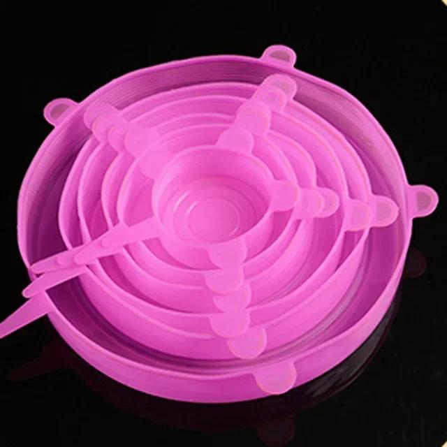 

Set of 6 Food Cover Kitchen Accessory Silicone Lids Container Microwave Food Bowl Lid Accessories Storage Organization Home