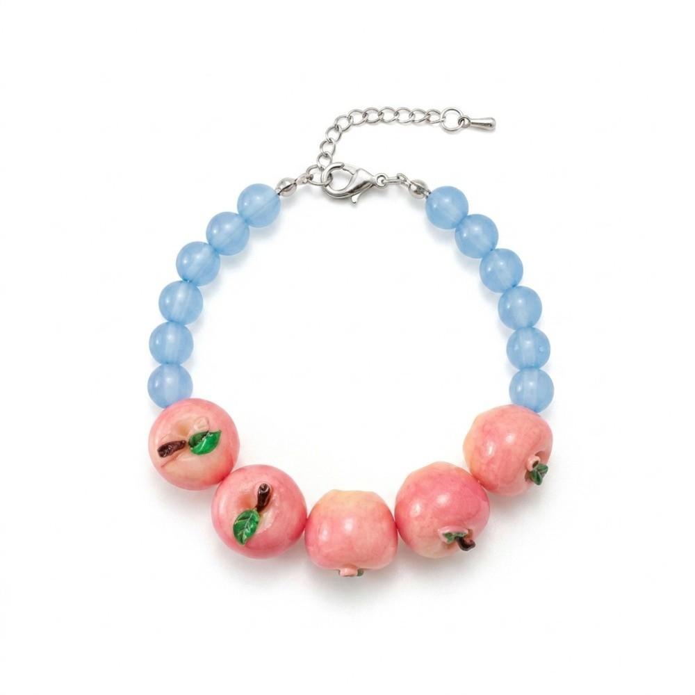 Lemon Bracelets Charm Bracelet for Women Resin Beaded Wrist Jewelry Party Accessory