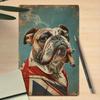Vintage Metal Poster English Bulldog Cigar Retro Bar Wall Decor