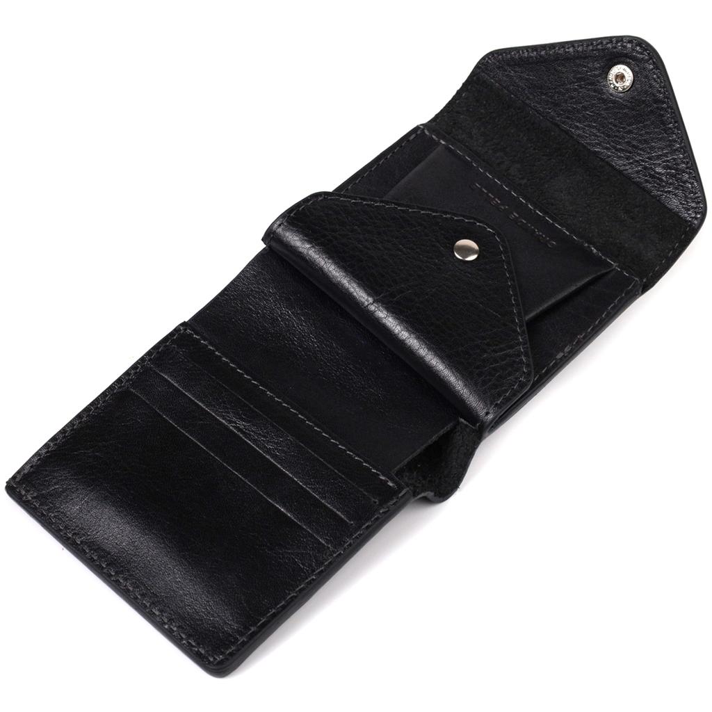 Original Wallet In Unisex Style Made of Glossy Genuine Leather GRANDE PELLE Wallet 16813 Black