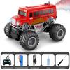 Fjernkontrollbil, 1: 16 Fjernkontroll Spray Skolebuss med LED-lys Simulert Off-Road